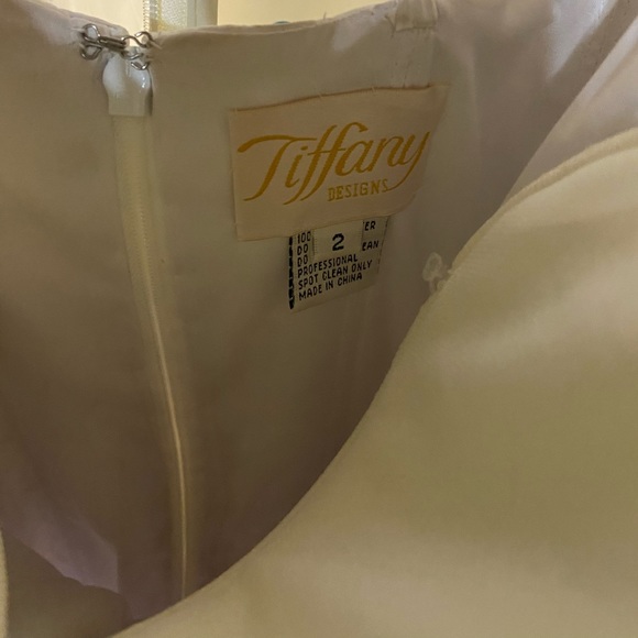 White with Multicolored Gems Prom Dress - Picture 3 of 4